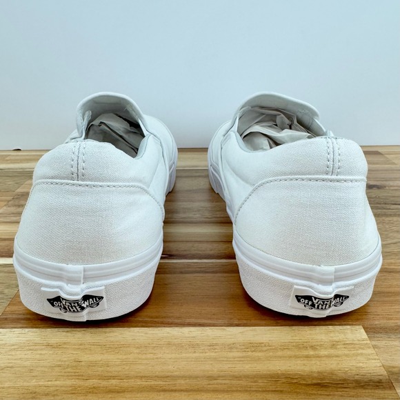 Vans Classic‎ Slip On Sneakers Canvas White Casual Skate Shoes Men's 13 - Picture 5 of 8